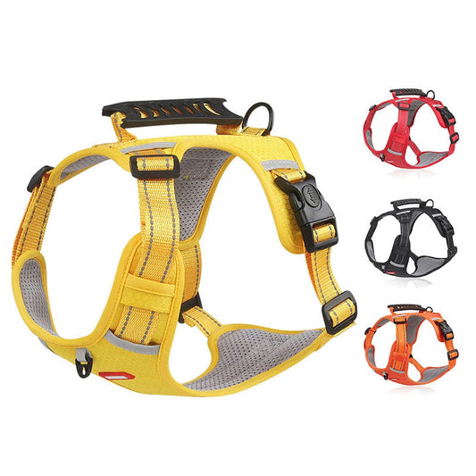 Reflective Dog Harness – Adjustable Breathable Chest Vest for Walking & Training Waverit