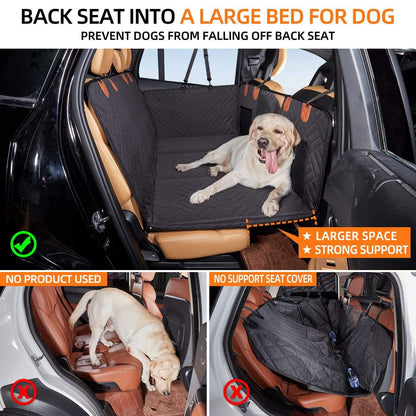 Hard Bottom Dog Back Car Seat Cover , Extender seat platform for dogs - For Muddy Pets Waverit