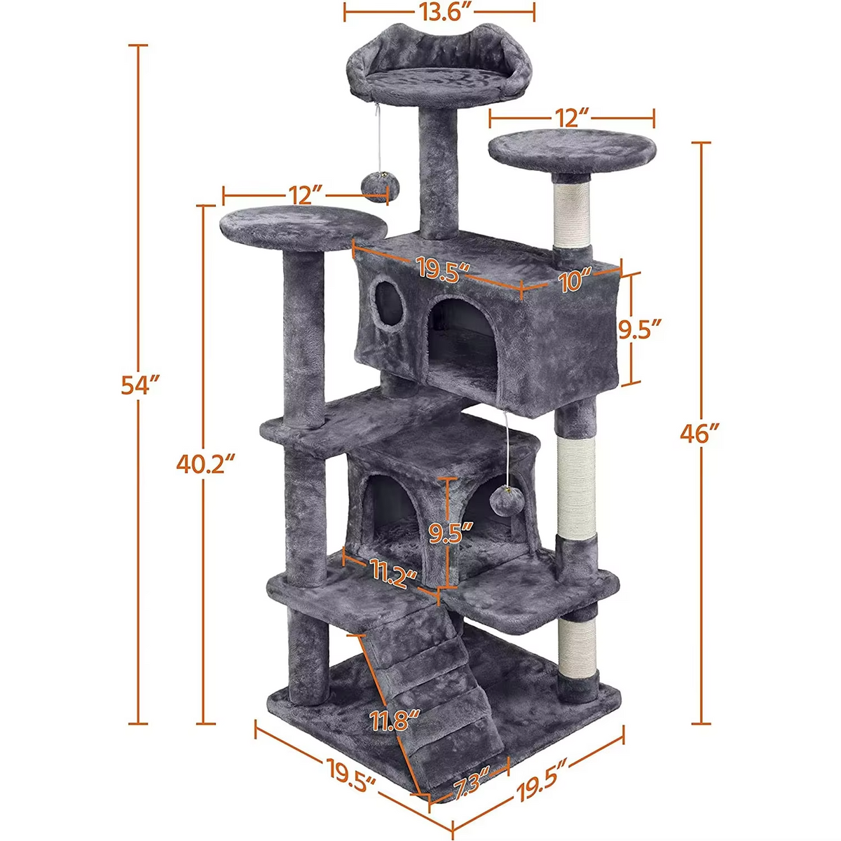 Large Size Wooden Pet Cat Tree Scratcher House Tower Condo Cat Tree Waverit