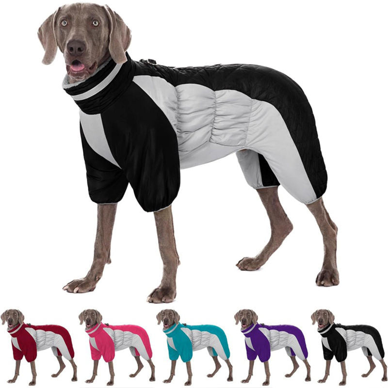 Reflective Dog Coat – Waterproof High Neck Winter Jacket with Harness Opening & Full Coverage Waverit