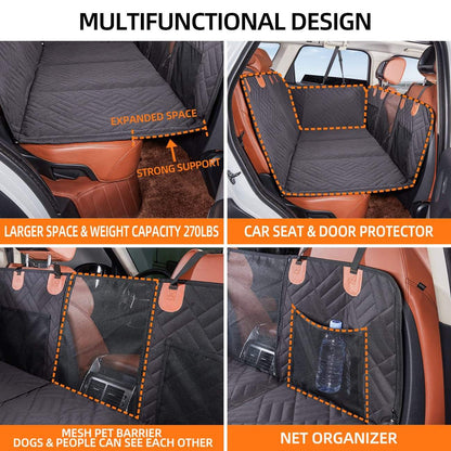 Hard Bottom Dog Back Car Seat Cover , Extender seat platform for dogs - For Muddy Pets Waverit