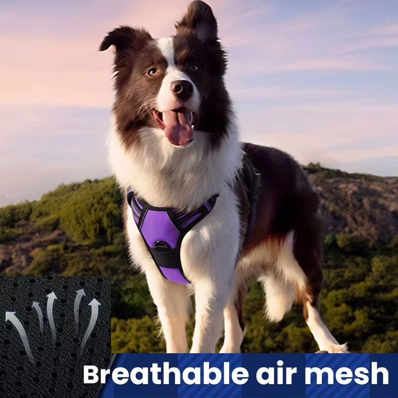 Reflective Dog Harness Breathable Luxury Dog Harness and Leash Set Durable Tactical No Pull Dog Harness Vest Waverit