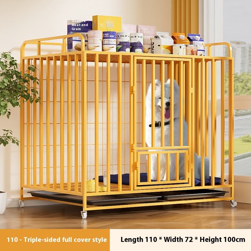 Heavy Duty Indestructible Dog Crate Kennel Metal Double Door with Wheels Small Medium Large Dog House Waverit