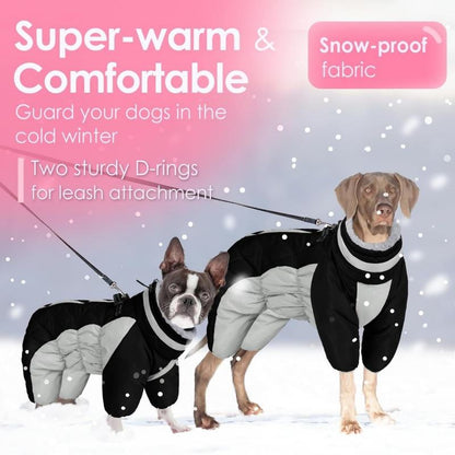 Reflective Dog Coat – Waterproof High Neck Winter Jacket with Harness Opening & Full Coverage Waverit