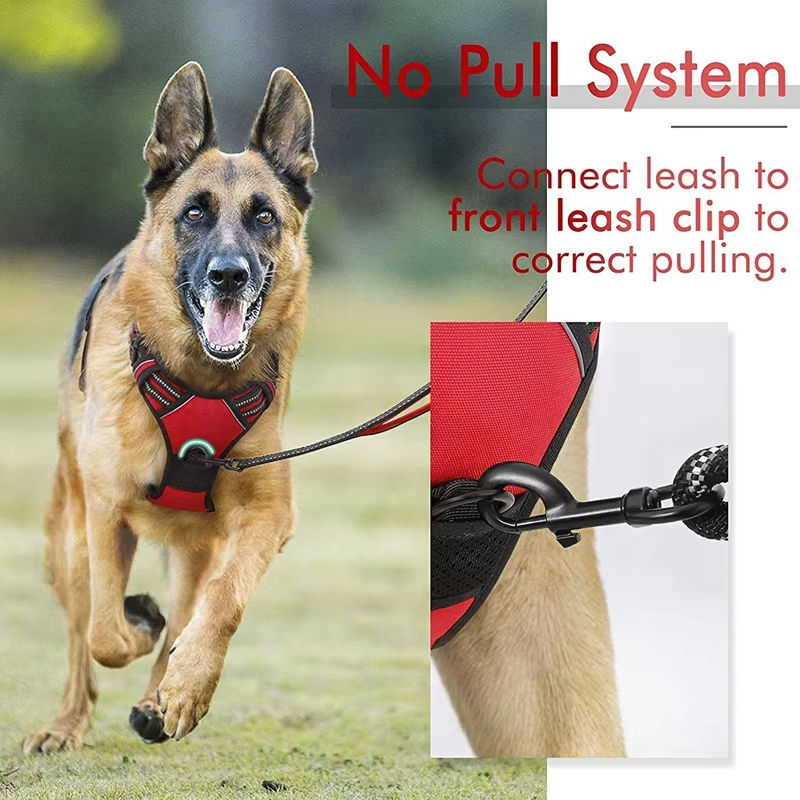 Reflective Dog Harness Breathable Luxury Dog Harness and Leash Set Durable Tactical No Pull Dog Harness Vest Waverit