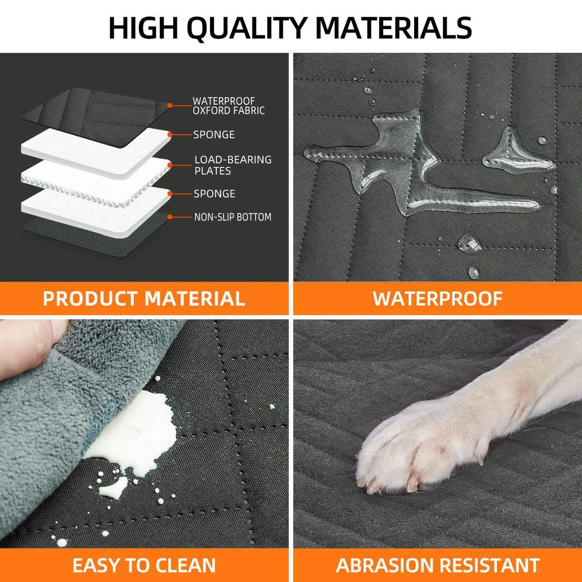 Hard Bottom Dog Back Car Seat Cover , Extender seat platform for dogs - For Muddy Pets Waverit