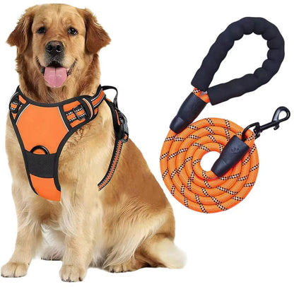 Reflective Dog Harness Breathable Luxury Dog Harness and Leash Set Durable Tactical No Pull Dog Harness Vest Waverit