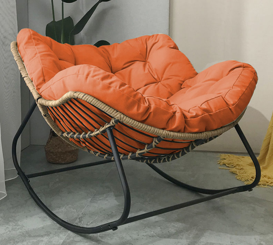 Indoor Woven Rocking Chair, Lazy Lounge Chair for Bedroom and Living Room Waverit