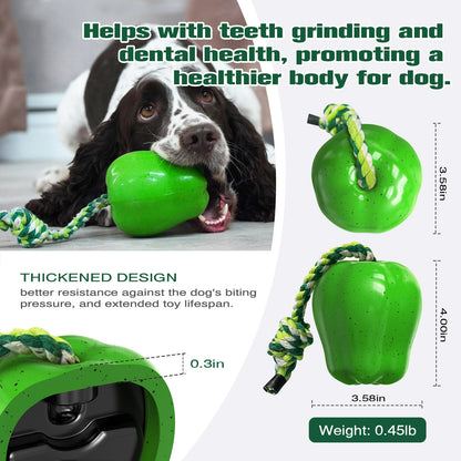 Plastic Squeaky Apple Dog Toothbrush Durable Chew Toy for Teething Waverit