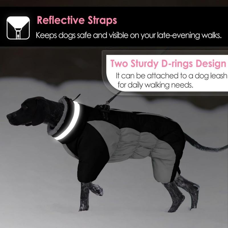Reflective Dog Coat – Waterproof High Neck Winter Jacket with Harness Opening & Full Coverage Waverit