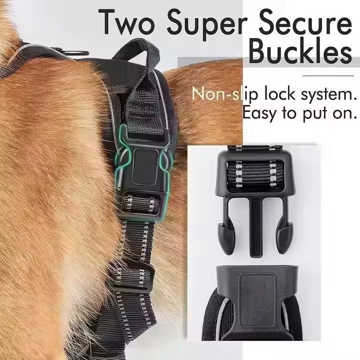 Reflective Dog Harness Breathable Luxury Dog Harness and Leash Set Durable Tactical No Pull Dog Harness Vest Waverit
