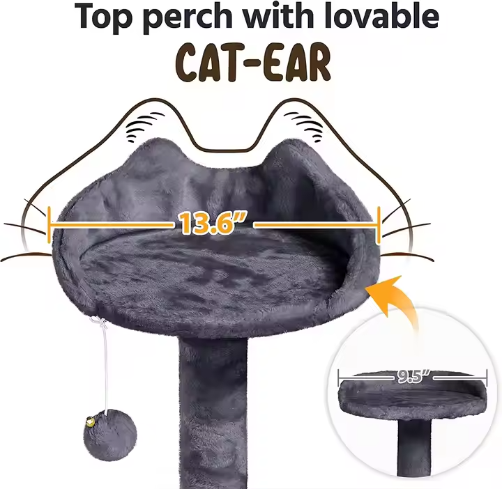 Large Size Wooden Pet Cat Tree Scratcher House Tower Condo Cat Tree Waverit
