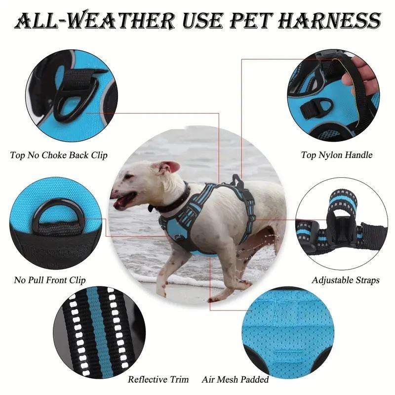 No Pull Dog Harness – Reflective Breathable Adjustable Vest for Walking & Training Waverit