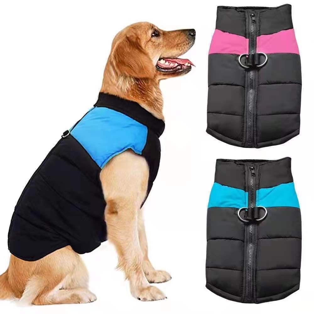 Dog Coat with Harness Clip – Padded Winter Dog Vest Jacket with D-Ring Leash Attachment Waverit