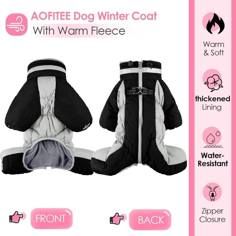 Reflective Dog Coat – Waterproof High Neck Winter Jacket with Harness Opening & Full Coverage Waverit