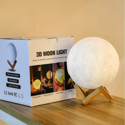 Hot Selling Light 3D Printing Moon Lamp for Children 8cm for Table, Bedroom Light Beside Table Light Waverit