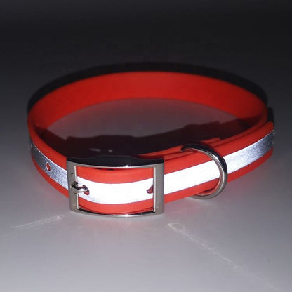 Waterproof Reflective PVC Coated Dog Collar Solid Pattern with Lace Decoration Waverit