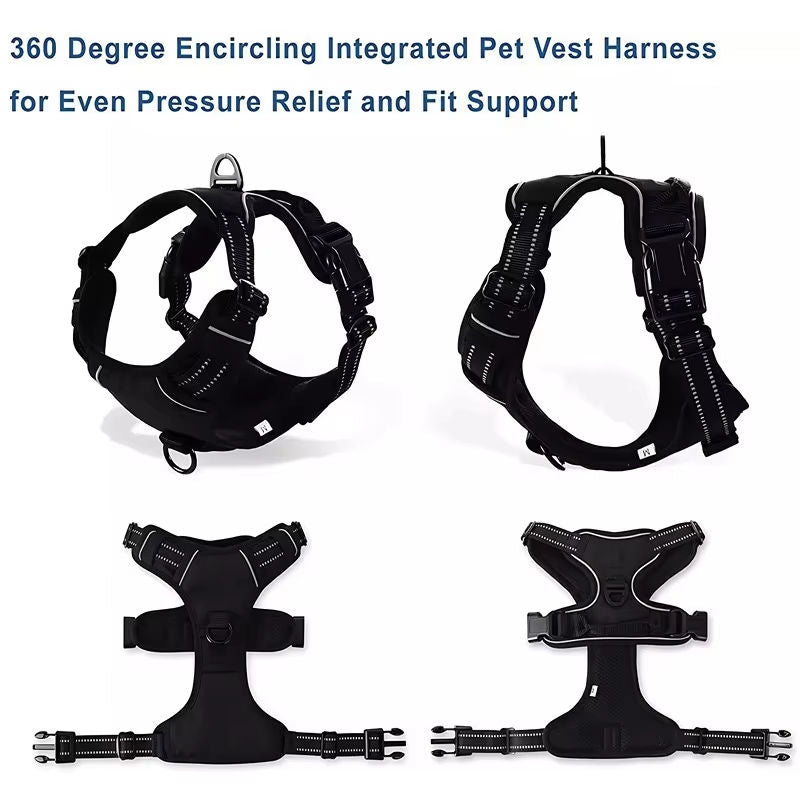 Reflective Dog Harness Breathable Luxury Dog Harness and Leash Set Durable Tactical No Pull Dog Harness Vest Waverit