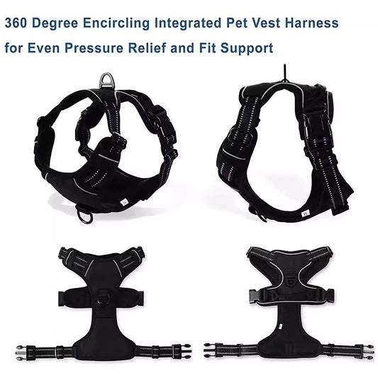 Reflective Dog Harness Breathable Luxury Dog Harness and Leash Set Durable Tactical No Pull Dog Harness Vest Waverit