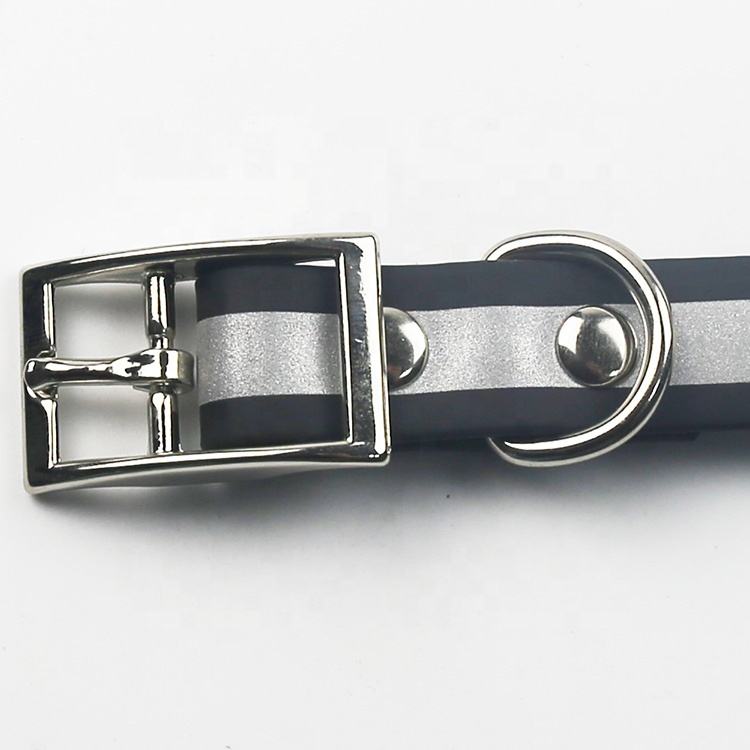 Waterproof Reflective PVC Coated Dog Collar Solid Pattern with Lace Decoration Waverit